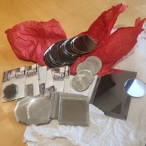 28 display mirrors round square beveled